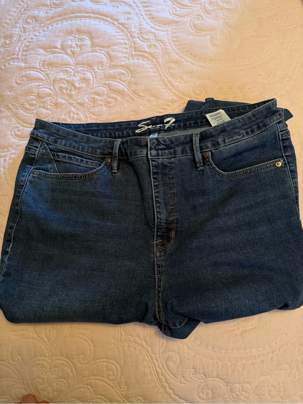 Seven7 Women's Skinny Jeans Dark Blue Denim